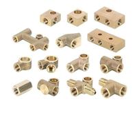 3 Way Brake T Piece Brake Pipe Unions M10X1 M12X1 M12X1.25 4 Ways block Brass Pipe Fitting Accessories(3t12125)