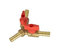 3 Way Brass Shut Off Ball Valve 6 8 10mm Hose Barb Y Pipe Fitting Connector Adapter Fuel Gas Water Oil Air(8mm)