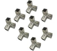 3 Way Corner Joints for 1.5 Inch Square Tube, 4 6 8 12 Pcs 3 Way Stainless Steel Corner Connector Tee Pipe Fittings, Square Tube Fittings-2 Way Connector, L Shape(Silver-8pcs,Structural corner)