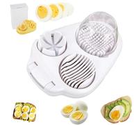 3 Way Egg Slicer for Hard Boiled Eggs, Egg Slicer for Hard Boiled Eggs Heavy Duty, Easy Clean Kitchen Tool for Salads Meal Prep (White,1PC)