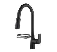 3 Way Faucet Kitchen, 3 in 1 Mixer Faucet Kitchen for Water Filter,Pure Water Cold and Hot 360°Rotatable Kitchen Faucet Extendable Brass, Black
