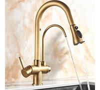 3 Way Faucet Kitchen Extendable Mixer Kitchen Antique Brass Swivel Multifunction Sink Faucet 3 Way,