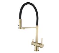 3 Way Faucet Kitchen, Kitchen Faucet 3 Way Spin Cold Water and Hot Water Filter Water Brass Drinking Water Faucet Kitchen, Gold