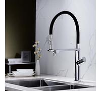 3 Way Faucet Kitchen, Kitchen Faucet Swivel Brass Water Cold and Hot Multifunction Single Hole Sink Faucet 3 Way,
