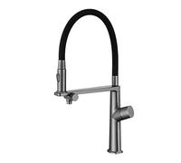 3 Way Faucet Kitchen, Kitchen Faucet Swivel Brass Water Cold and Hot Multifunction Single Hole Sink Faucet 3 Way, Grey