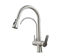 3 Way Kitchen Faucet Pull out Swivel Hot and Cold Water Brass Multifunction Kitchen Faucet-Drawing
