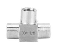 3 Way Pipe Fitting Connector | 304 Stainless Steel BSPP Female Thread | High Pressure & Temperature Tolerant | for Water/Gas/Oil Lines | 1/8, 1/4, 3/8, 1/2 Inch (inner wire 1/8")