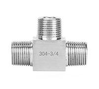 3 Way Pipe Fittings, Stainless Steel Male Thread Connector, High Pressure Pipe Adapter for Water Gas Oil, 304 SS Pipe Connector with BSP Thread 1/8 to 3/4, Durable 3 Way Tee Fittin (Cable exterior