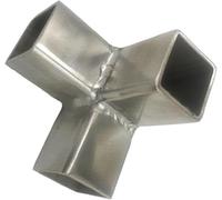 3 Way Square Tube Corner Coupler, 2 Inch 2 Way Pipe Connector, Tube Fitting Fence Guardrail Rail Clamp(Silver-1pc,Structural corner-3)