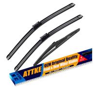 3 Wipers Front Windscreen Wiper Blades 26" + 16", Rear Windscreen Wiper Blades 12", for Lexus NX200t/ Lexus NX300/Lexus NX300h 2015-2021/OE Original Quality (set of 3)