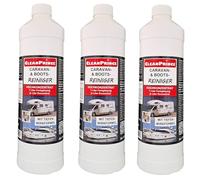 3 x 1 Litros = 3 cleanprince Caravano y Limpiador de Barcos 1000ML Camping Tienda Limpio Producto Limpieza Plástico Toldo Camper Detergente Patrón Necesidad Accesorio Vela Lancha Motor Mantener