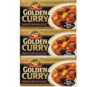 3 x 220 g S&B Golden Curry Black | Mezcla de curry japonesa | vegetariano | afilado | con protección de envío Heartforcards®
