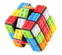 3 x 3 Speed Magic Cube, 3D Cube Puzzle Juguete Cubo para Niños y Adultos, Clásico 2 en 1 Cubo Compatible con Lego(Negro)