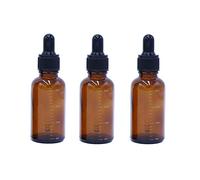 3 x 30ml Botellas graduadas de cristal ámbar rellenables vacías, con cuentagotas para cosméticos y almacenamiento de muestras con dispensador de cuentagotas de ojo de vidrio para aceites esenciales