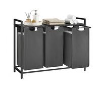 3 x 38 L Cesto para Ropa Sucia Gris Pizarra y Gris Carbón