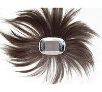 3" x 4" Mono Clip in Topper Human Hand Tied Toppers Wiglets for Thinning Hair (Dark Brown 12")