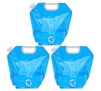 3 x 5L Bolsa Agua Para Camping, Recipiente Agua Plegable, Bolsa Agua Potable Portátil, Adecuado Para Almacenar Agua Potable, Vino, Leche, Viajes, Montañismo, Ciclismo y Transporte De Agua Potable
