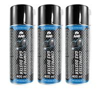 3 x AAB PC Spray Limpiador 400ml para Limpiar Teclados, Ordenadores, Copiadoras, Cámaras, Impresoras y Otros Equipos Eléctricos, Duster, Eliminación de Polvo, Aire Comprimido, Botella, Soplador