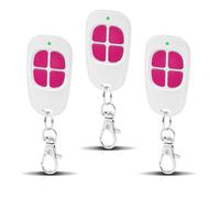 3 x AAM0049 - Mando a distancia para puerta y garaje - Compatible con SCS Sentinel - 433,92 MHz - 4 canales - Código secreto giratorio y largo alcance - Rosa