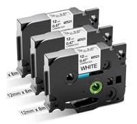 3 x Aken Etiquetas Compatible con Brother TZe-231 12mm 0.47