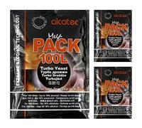 3 x Alcotec Mega Pack 100L - Levadura Turbo, Levadura de Vodka, Levadura para Puré