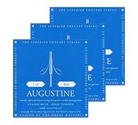 3 x Augustine Blue de cuerdas de nailon (fuerte) clásica de guitarra de cuerdas de Juego