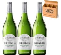 3 x Barbadillo Blanco - Envio 24 h - Palomino Fino Vino de la Tierra de Cádiz 75 cl - Vino blanco de Albariza (3 Bot, Blanco)