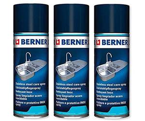 3 x Berner Acero inoxidable Cuidado Spray Inox (3 x 400 ml) *****3 x Limpiador especial para todo de acero inoxidable*****