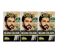 3 x Bigen Men's Beard Colour | Fórmula sin amoníaco con extracto de aloe y aceite de oliva | Cubre el cabello gris, no deja manchas, resultados duraderos | 102 marrón negro