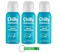 3 x Chilly Hygiene - Limpiador íntimo sin aclarado - Utilízalo en papel higiénico de 100 ml + llavero Beni Culinari gratuito