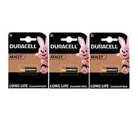 3 x Duracell MN27 27A A27 8LR732 (3 blísters de 1 batería) 3 pilas