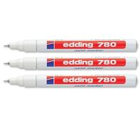 3 X EDDING 780 Marcador De Pintura Extra Fino Bajo Olor - 8 Colores Disponibles