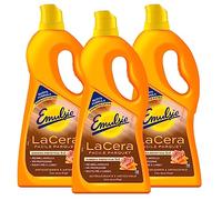 3 x Emulsio La Cera Fácil Autolucidante Suelos de Parquet y Madera con Cera de Abejas - 3 Botellas de 725 ml cada uno
