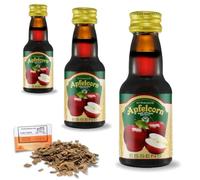 3 x Esencia Apfelcorn Schnaps De Manzana 25ml - Aroma Sin Alcohol - Estilo Schnaps Afrutado Y Refrescante - Incluye Chips De Roble Francés 20g Gratis