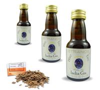 3 x Esencia Blue India Gin 25ml - Aroma Sin Alcohol - Enebro, Cítricos Y Especias Exóticas - Incluye Chips De Roble Francés 20g Gratis