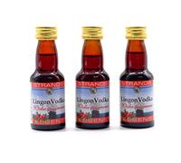 3 x Esencia de Vodka Lingon (Arándano Rojo) 25ml - Aroma Afrutado Refrescante, No Contiene Alcohol
