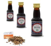 3 x Esencia Ron Estilo Mork 25ml - Sin Alcohol - Hasta 2,25L - Incluye Chips De Roble Francés 20g Gratis
