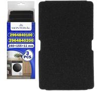 3 x Esponja Filtros Secadora de Ropa 240x155x11mm para Beko 2964840100