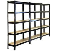 Estantería MonsterShop T-Rax 75 cm acero negro 3 módulos 5 estantes 150 kg