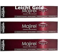 3 x Loreal majirel 7,03 Rubio Medio Fácil Oro Crema Color del pelo - 50 ml