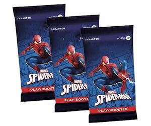 3 x Magic Marvel Spider-Man Play Booster (EN) | Tarjetas en inglés | Spider-Verse Crossover | incluye protección de envío HeartGlobal