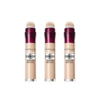 3 x Maybelline, Corrector de Ojeras Borrador de Imperfecciones con Hidratación 12H y Acabado Natural, Cobertura Perfecta para Bolsas y Piel Radiante Todo el Día, 6.8 ml, Tono 01 Light