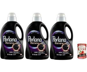 3 x Perlana Renew Lana Black, Detergente para lavadora para ropa negra y oscura, renueva y protege la intensidad del color + Italian Gourmet pelati 400 gr