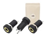 3 x Regleta toma mini jack minijack estéreo 3,5 mm hembra - de ABS y cobre chapado en oro 18 K - con tuerca - Adaptout marca francesa