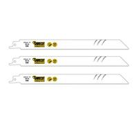 3 x SabreCut SCRS1122HF_3 225mm 10 TPI S1122HF Hojas de sierra de sable para corte rápido de madera y metal Compatible con Bosch Dewalt Makita y muchos otros