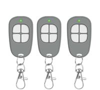 3 x SCS Sentinel Mando a distancia de 4 canales 433,92 MHz para puerta y garaje, mando a distancia Sentinel compatible con AAM0085, seguro, duradero y fácil de programar, color gris