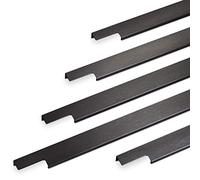 3 x SO-TECH® Tirador de Mueble BLANKETT 895 mm Acabado en negro Cepillado Tirador de Mueble para Atornillar en la Espalda