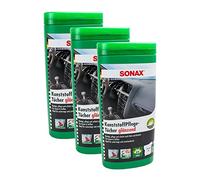 3 x Sonax 04121000 plástico Toallitas (brillante caja de 25 unidades)