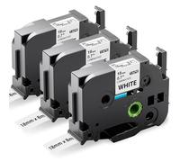 3 x Upwinning AZe241 18mm Cinta de Etiquetas Compatible para Brother TZe-241 TZe241 TZe 18mm Cintas Laminadas Negro sobre Blanco para Brother P-touch D600 1830 2030 2430 9700PC P700