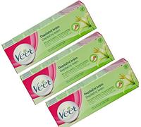 3 x Veet Crema de eliminación de vello para piel seca con Manteca de Karité & (lirio - 100 ml